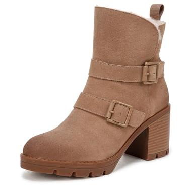 Imagem de Naturalizer Bota feminina de cano curto Verney-Moto, Camurça marrom - resistente à água, 7 Wide