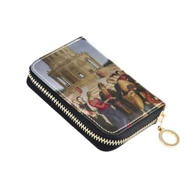 Imagem de Carteira feminina à prova d'água com zíper e bloqueio de RFID, linda pintura de Raphael, carteira masculina virgem de casamento com bolso para moedas