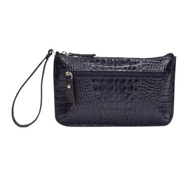 Imagem de Bolsa Clutch Carteira de Mao e Porta Celular Feminina em Couro Legítimo Madamix MDXP046 (Azul)