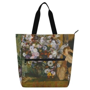 Imagem de Bolsas femininas Edgar Degas com estampas de flores, bolsas de lona para escola, universidade, bolsas utilitárias, bolsas infantis, para amantes de livros, presentes
