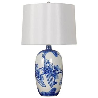 Imagem de Abajur de mesa de cabeceira em cerâmica, ideal para sala de estar, quarto, escritório, quarto infantil, mesa de centro ou estante. Base E27, 72 cm de altura.