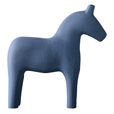 Imagem de YOUTHINK Estatueta de Cavalo de Madeira, Estatuetas Colecionáveis ​​Estatueta de Cavalo Estátua de Artesanato Sueco Vintage para Escritório Familiar Pintura de Mesa Brinquedo Decoração de Casa (S)