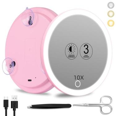 Imagem de Espelho de aumento Suupvaor 10x Lighted 6" Recarregável