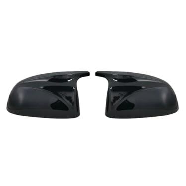 Imagem de Fibra de carbono carro vista traseira porta asa espelho lateral capa tampas caso escudo Compatível com bmw g01 g02 g05 x5 g06 x6 g07 x7 preto m3/estilo(Bright black)