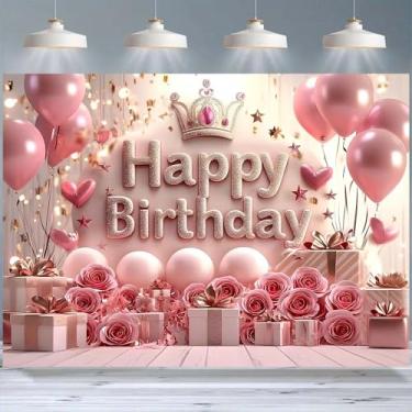 Imagem de Desenho animado balão de ar quente nuvens estrela aventura fotografia fundo para meninos chá de bebê crianças 1º aniversário decoração de festa de aniversário urso viagem newbown cenário bolo de