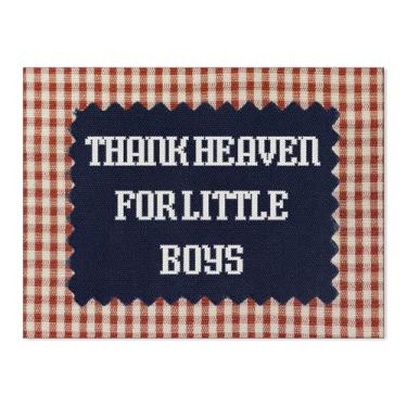 Imagem de Haitunone Thank Heaven for Little Boys Wall Art Kids Toddler Quote Poster Vintage Red Gingham Canvas Prints for Nursery Boys Room Wall Decor 30 x 40 cm sem moldura