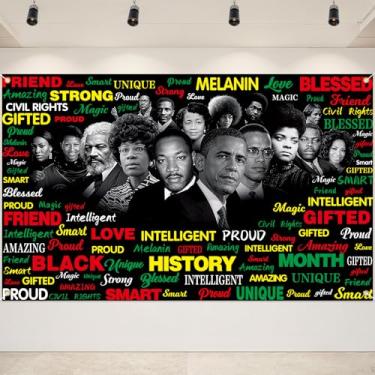 Imagem de Fundo vintage do mês da história negra, decoração do mês da história negra, pôsteres inspiradores de história afro-americana, quadro de avisos, banner de parede, adereços de cabine de fotos, decoração