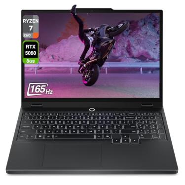 Imagem de Lenovo Laptop para jogos Legion 5 Gen 10, AMD Ryzen 7-260, RAM DDR5 de 16 GB, SSD PCIe de 1 TB, tela WQXGA (2560 x 1600) de 15 polegadas, tela Nvidia G-Force RTX 5060, teclado retroiluminado RGB de 24