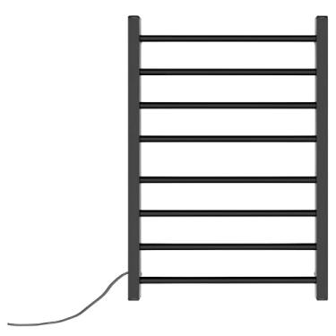 Imagem de Toalheiro Térmico Duplo Preto Bivolt com 8 Barras para Duas Toalhas de Banho e Aquecimento Rápido (Preto - Lado Esquerdo)