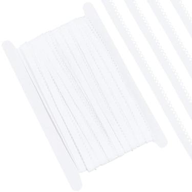 Imagem de GORGECRAFT 20 jardas com borda de renda elástica 10 mm de largura lingerie aparada fita de renda branca de crochê para costura faça você mesmo tiaras de cabeça vestidos enfeites de vestuário