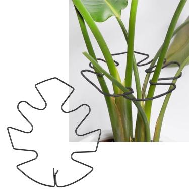 Imagem de Estaca de suporte de haste Monstera de 13 x 14 cm com gancho de trava, suporte de planta trepadeira durável para Monstera, cacto espinha de peixe, fácil instalação, preto