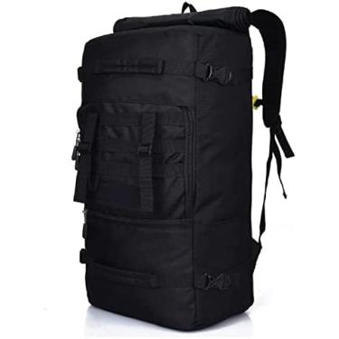Imagem de Mochila De Caminhada À Prova D'água 50L Mochilas Táticas Militares Molle Mochila De Acampamento Mochila Bolsa De Ombro Para Viagens Ao Ar Livre Pesca Caça Escalada,Preto
