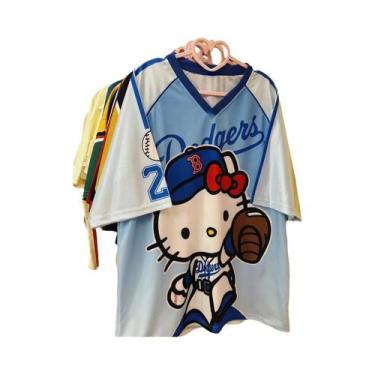 Imagem de Camiseta Feminina Sanrio Hello Kitty Com Decote Em V Casual Leve E Res