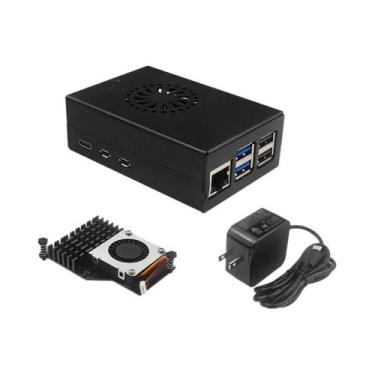 Imagem de Raspberry Pi 5 Caixa de metal em liga de alumínio compatível com refri