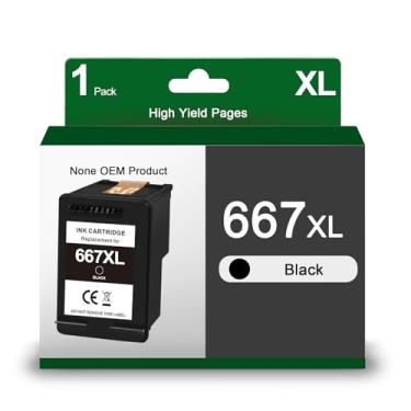 Imagem de VINKVINK Cartucho de tinta preta de substituição 667XL para HP 667 667 XL, compatível com impressoras HP DeskJet 1275 2374 2375 2376 6075 6475 6476 (1 preta)