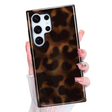 Imagem de Jefonha Capa magnética para Samsung Galaxy S24 Ultra marrom tartaruga capa de telefone para Galaxy s23 Ultra mulheres homens, compatível com Magsafe, capa protetora de camada dupla, leopardo âmbar