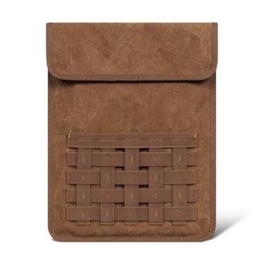 Imagem de Gexmil Capa para laptop de 14 polegadas compatível com MacBook Pro M4/M3/M2/M1 Pro/Max, capa protetora de viagem para laptop, bolsa de transporte portátil fina com bolso para acessórios, marrom