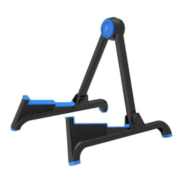 Imagem de Dynwave Suporte de chão universal dobrável para guitarra, suporte para partituras, acessório para banjo, ukulele e baixo, Preto Azul