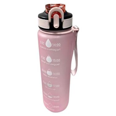 Imagem de Garrafa Squeeze para Água em Plástico com Canudo em Silicone 1 Litro -