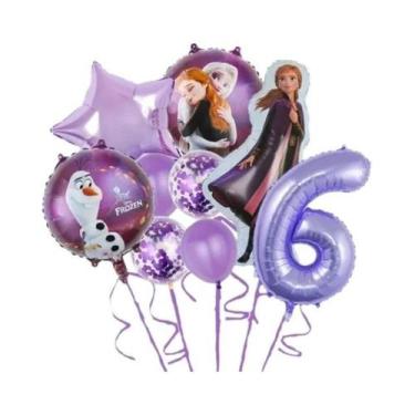 Imagem de Balões De Alumínio Da Princesa Elsa Do Frozen Para Meninas, 9 Peças, P