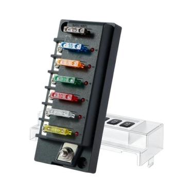 Imagem de Bloco De Fusíveis À Prova d'Água 4/6 Vias 12V Com Indicador LED, Caixa
