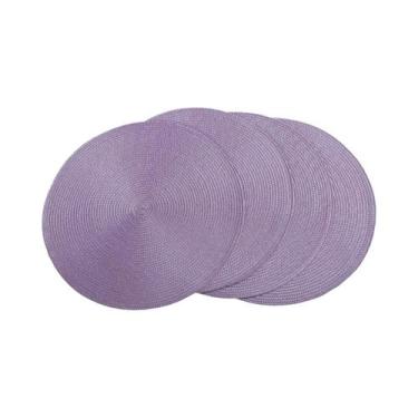 Imagem de Conjunto De 4 Sousplat Redondos Laváveis E Resistentes Ao Calor, 38cm,