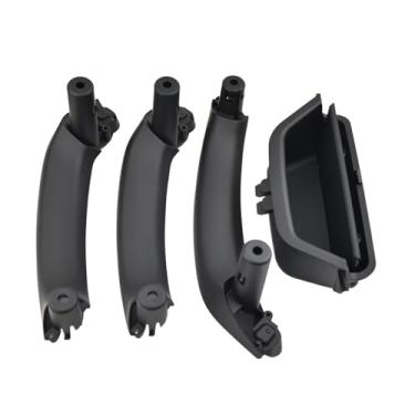 Imagem de Maçaneta de puxar da porta interna esquerda direita dentro da tampa do apoio de braço Substituição do acabamento do painel Compatível com BMW X3 X4 F25 F26 2010 2011-2016 51417250307(LHD Black Set)