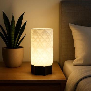 Imagem de Luminaria Mesa Abajur Led Portátil AGE Luxo Luz de Cabiceira Abajures 