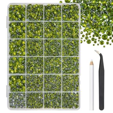 Imagem de 2 mm, 3 mm, 4 mm, 5 mm, 6 mm, resina de cristal verde-oliva, strass flatback para artesanato deslumbrante, pedras planas, diamantes, pingentes para unhas, copos, garrafas, artesanato, roupas, sapatos