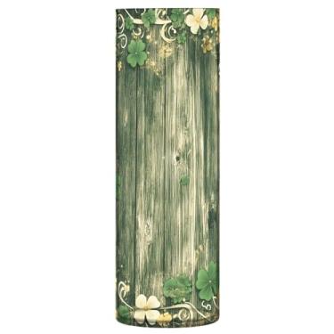 Imagem de CEBUGI Vaso de flores de fundo de dia de São Patrício 10 x 30 cm, vaso cilíndrico para flores, vaso transparente inquebrável para festa de casamento, decoração de casa