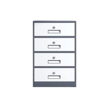 Imagem de Gaveta de aço engrossado armário de arquivo multifuncional 4 gavetas armário de armazenamento de dados de escritório, 65 cm escritório (cinza)