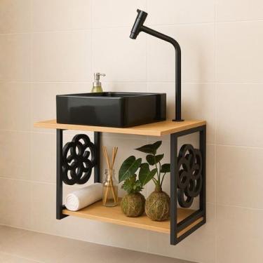 Imagem de Gabinete Para Banheiro Estilo Industrial Completo Com Cuba Torneira En