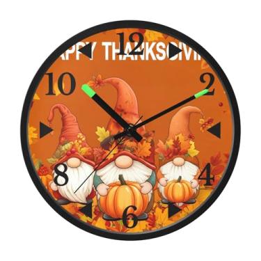 Imagem de STAYTOP Lindo relógio de parede LED gnomo para quarto com brilho noturno, relógios de parede silenciosos de 30 cm para decoração de sala de estar, controle de som, relógio de parede moderno que brilha