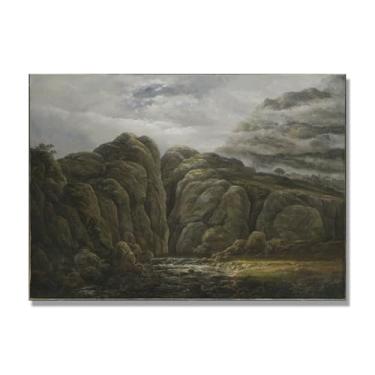 Imagem de NHLDZYH J.C. Dahl Reprodução de arte famosa, arte em tela de paisagem romântica nórdica, decoração de parede elegante para sala de estar e escritório. (montanha norueguesa). 50 x 70 cm - 19,6 x 27,5
