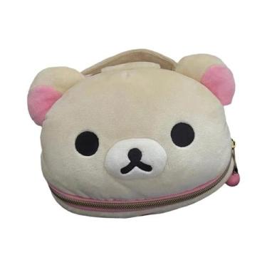 Imagem de Bolsa De Maquiagem De Pelúcia Em Forma De Urso Menina, Estojo De Armaz
