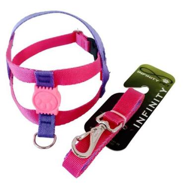 Imagem de Conjunto Peitoral Neon Ajustável com Guia para Cachorro - Segurança e 