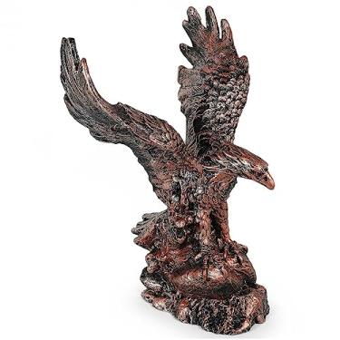 Imagem de Águia Rocha Estatua Decoração Resina Poder Força Escultura (Bronze)