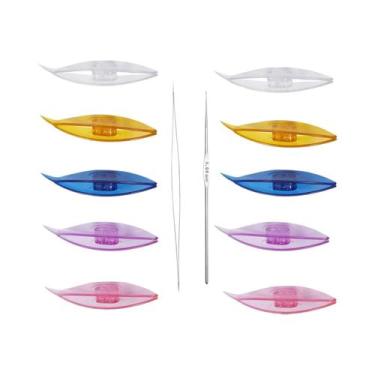 Imagem de Agulhas De Crochê De Plástico Com Olho Grande Para Fazer Renda À Mão D