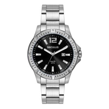 Imagem de Relógio Seculus Masculino Ref:44208g0svna1 Esportivo Prateado