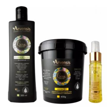 Imagem de Kit Arvensis Cachos Ativador Crespo Máscara 2x1 Finalizador Tec Oil