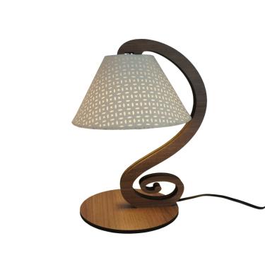 Imagem de Abajur Sofia Crie Casa Marrom Com Cúpula Rendada Bege