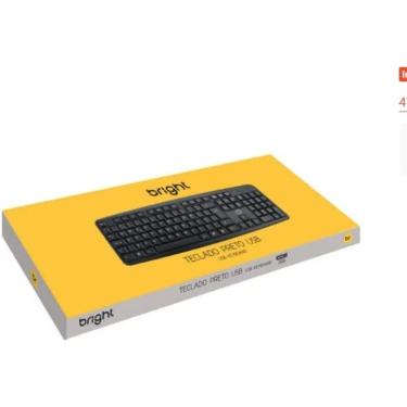 Imagem de Teclado USB Com Fio 130 cm Bright 0014 Basic - Preto
