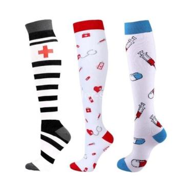 Imagem de Meias De Compressão Para Mulheres E Homens, 3 Pares, 20-30mmHg, Até O 