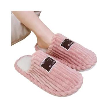 Imagem de Pantufas De Inverno Em Corduroy Para Casal, Antiderrapantes, Leves E C
