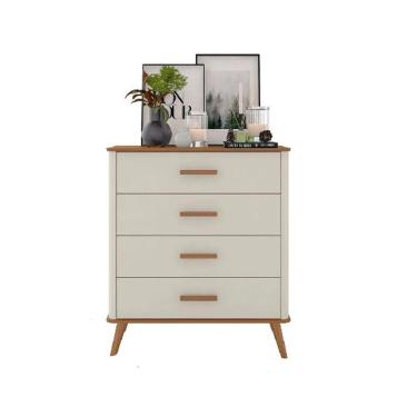 Imagem de Cômoda Maitê 4 Gavetas Nature/Off White – Fabri Móveis