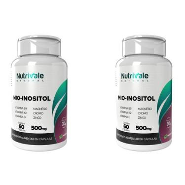 Imagem de Kit 2x Mio Inositol + Vitamina B9 D Cromo K2  Zinco 60 Cápsulas 500mg 