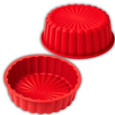 Imagem de Forma Silicone Tipo Charlotte Para Bolos Tortas Pudins Air Fryer Forno
