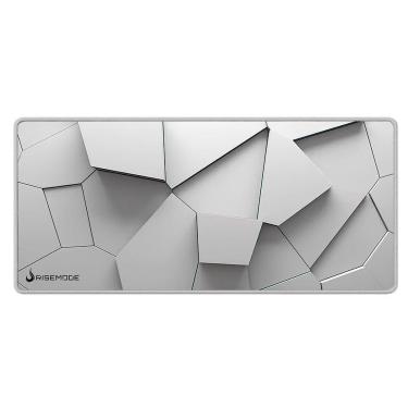 Imagem de Mousepad Gamer Rise Mode 3D 02, Estendido Pro 900x400mm, Borda Costurada, Branco - RM-MPP-3D2-W-Unissex