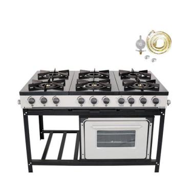 Imagem de KIT - Fogão Gás Bravo 6b BR6BF com Forno + Kit Gás 2KG - Venâncio - VE