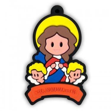 Imagem de Chaveiro Emborrachado Nossa Senhora Desatadora de Nós - Lírio do vale